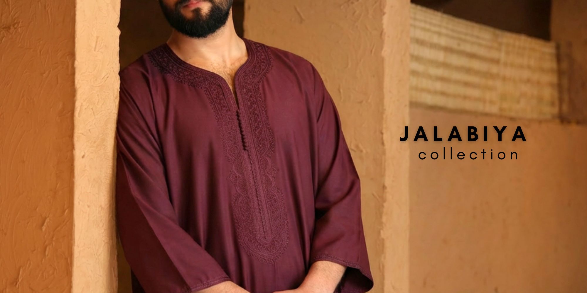 Men’s jalabiya collection, traditional long garments with elegant embroidery and relaxed fit